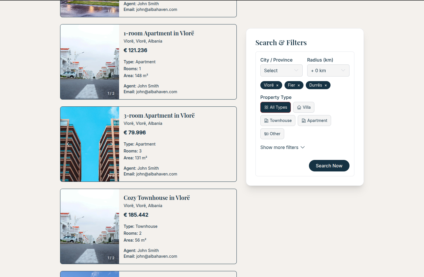 AlbaHaven - översikt av mäklardashboard