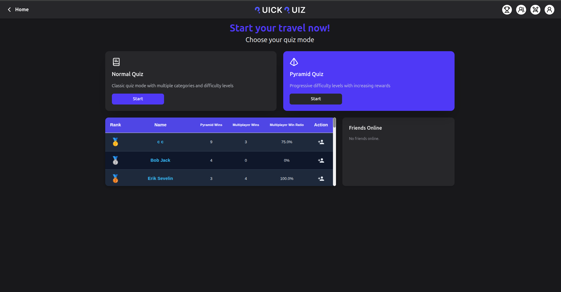 QuickQuiz - Leaderboard & Score Tracking