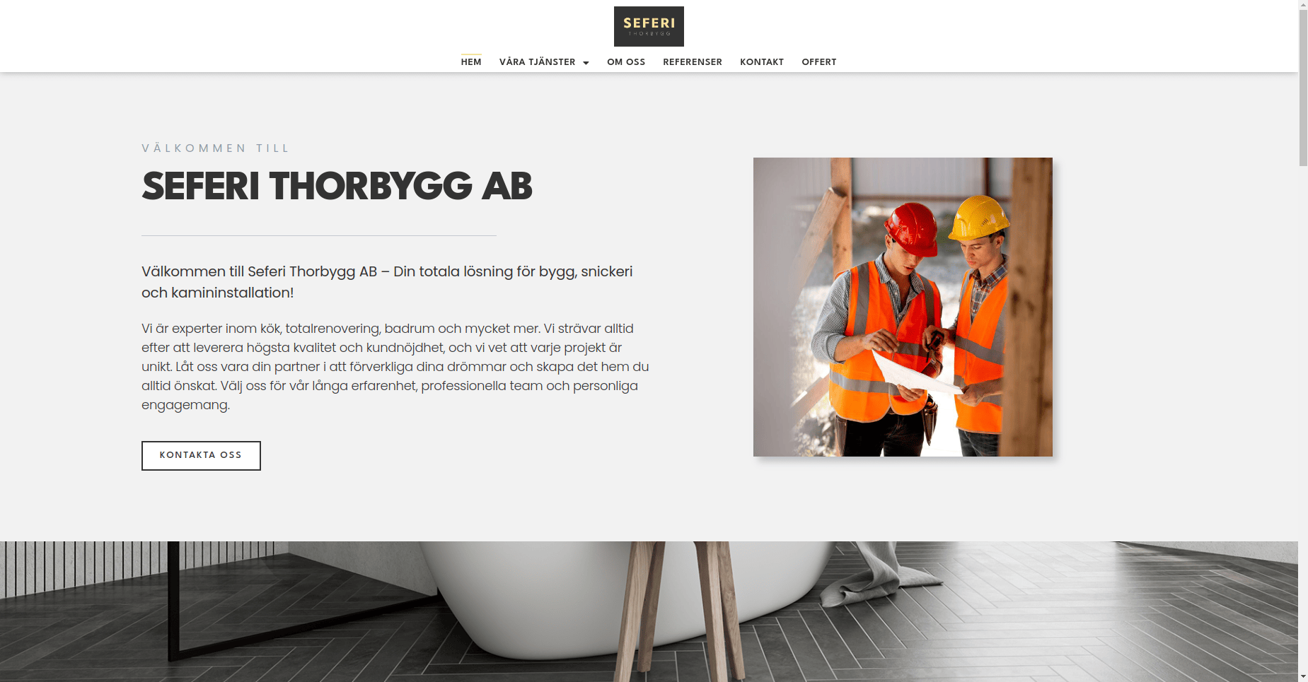 ThorBygg AB - startsida med företagsöversikt
