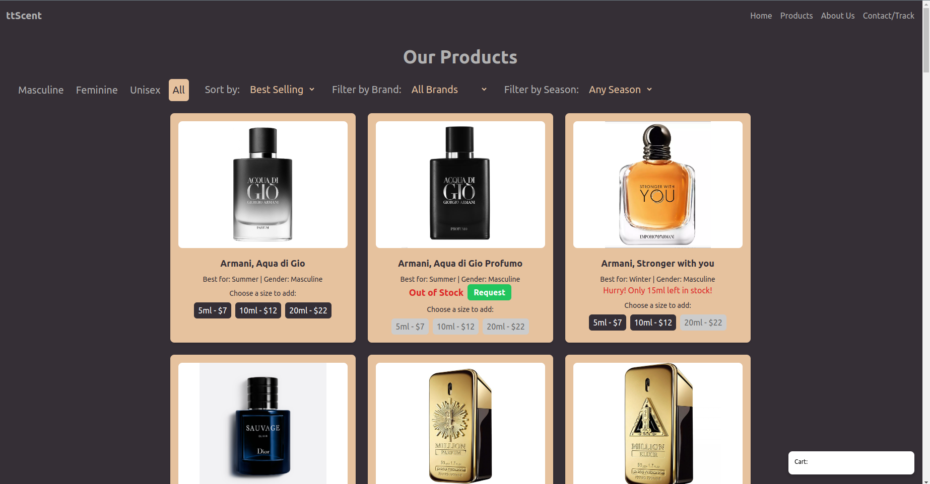 ttScent - Product Display