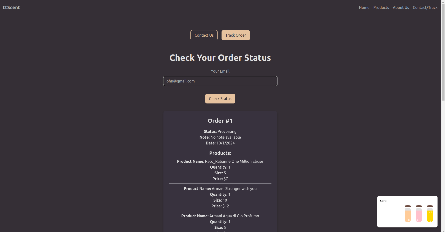 ttScent - Order Management Dashboard