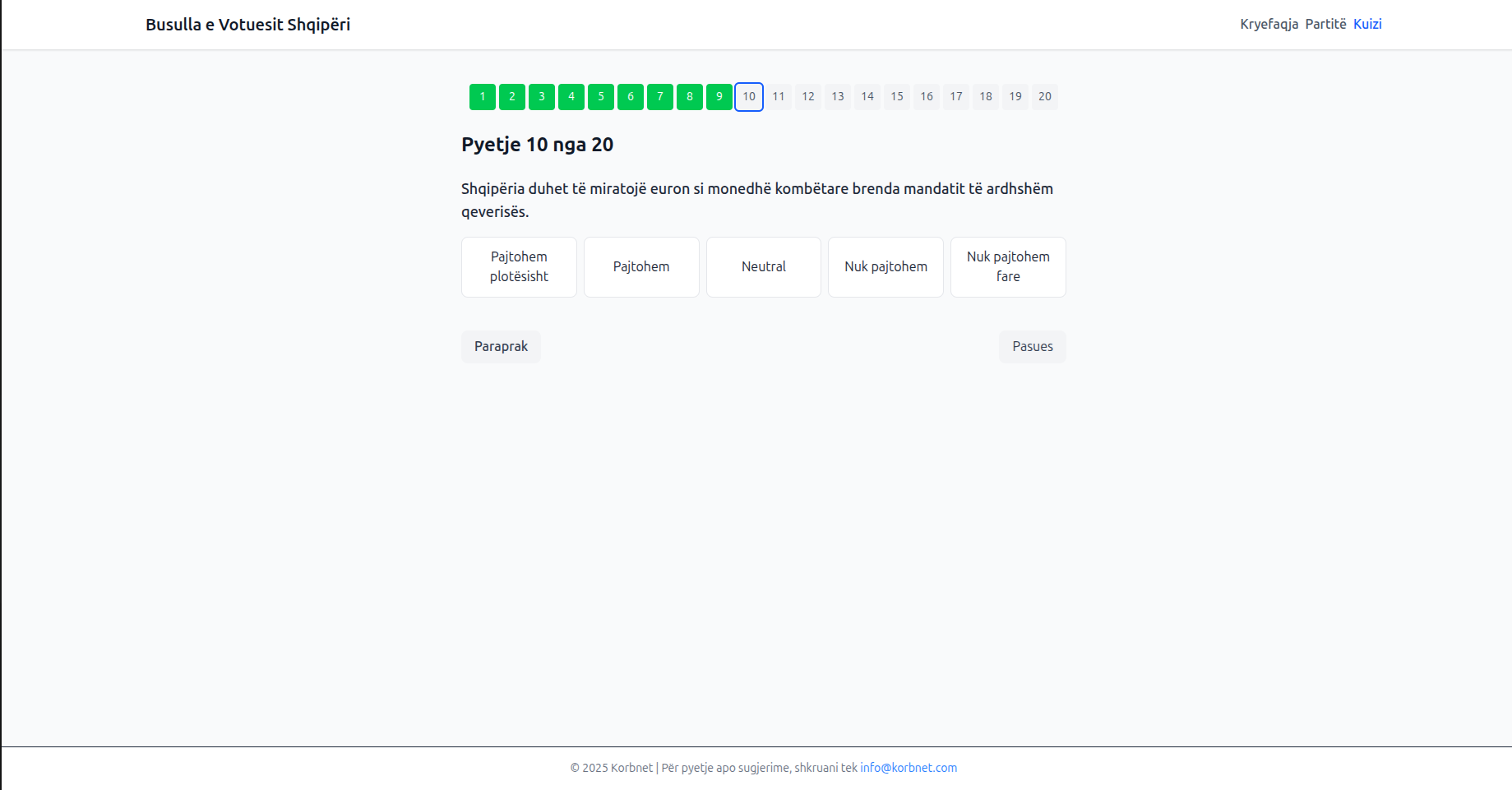 ZgjedhjetShqiptare - Quiz Landing and Question Interface